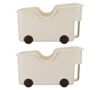 Uonlytech 2 Pièces Boîte de Rangement en Pp avec Poignées et Roulettes, Solution Polyvalente pour Rangement, pour Salle de Lessive et Camping