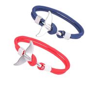 Uonlytech 2 pièces Bracelets Queue de Baleine Unisexes Bracelets Paracorde Nautiques avec Chaîne de Survie et Crochet Métallique Bijoux Plage pour Hommes et Femmes Style Marin Décontracté