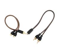Uonlytech 2 Pièces Câble Audio Voiture Splitter Stéréo Transmission Stable Connecteurs Mâle à Femelle Extension Pour Amplificateur Auto