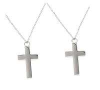 Uonlytech 2 pièces Collier Pendentif Croix Acier Inoxydable Bijoux Commémoratifs pour Cendres Animaux ou Humains de Souvenir Émotionnel pour Port