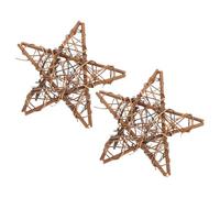 Uonlytech 2 pièces Couronne Étoile Rotin Naturel Anneaux DIY pour Décoration de Noël Porte Mur et Fête Vannerie Résistante et Facile à Personnaliser