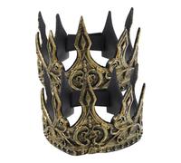 Uonlytech 2 pièces Couronne Médiévale Lot de Bandeau Doux PU pour Roi Accessoire Déguisement Garçon Élégant pour Fête Cosplay et Épiphanie