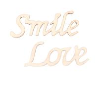 Uonlytech 2 Pièces Décoration Murale D'amour En Bois Panneaux En Bois De Ferme Lettre Un Ornement Décoration Pour La Maison Mot De Mur Découpé En Produit En Ménage Bureau Bambou