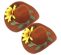 Uonlytech 2 pièces Décorations Bouteilles Vin Chapeaux Décoratifs Colorés pour Fête Cow-Girl et Ambiance Joyeuse