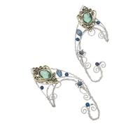 Uonlytech 2 Pièces Écouteurs Fées Cristal Épais Non-percés Boucles Oreilles Enveloppantes pour Femmes Fêtes Mariages Festivals