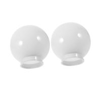Uonlytech 2 pièces Jour Globe Acrylique Laitonné Protection Ronde pour Lampe Extérieure Accessoire de Lampe Pied Installation Facile et Résistante à Eau