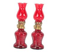 Uonlytech 2 pièces Lampe à Pétrole Vintage Verre Transparent avec Mèche Lanterne Rétro Décorative pour Extérieur Camping et Ambiance Romantique Tente