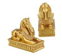 Uonlytech 2 pièces Lot de Figurines Sphinx Résine Dorée Modèles Originaux Petits Jouets pour Décoration Vintage pour Bureau et Enseignement