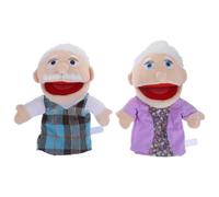 Uonlytech 2 Pièces Marionnettes à Main Interactif Le Moment du Conte pour Garçon et Filles en Coton PP Figurine Grand-père et Grand-mère, Exercice de Sensibilité pour Filles