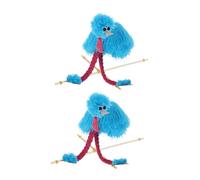 Uonlytech 2 Pièces Marionnettes Autruche Peluche avec Ficelle Marionnettes à Tirer pour Garçon Fille Portable Bois et Peluche pour Spectacles et Jeux Imitation