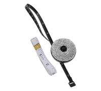 Uonlytech 2 pièces Mini Ruban Rétractable, Mètre Ruban de Poche, 1,5m, Double Face, Rétraction Fluide, sans Nœuds, en ABS et Résine, avec Strass, pour Couture et Loisirs Créatifs