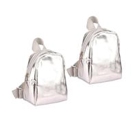 Uonlytech 2 Pièces Miniature Doll Backpacks with Zipper Small Pretend Play School Bags for Dolls Cloth and Metal Accessories for Role-Playing and Dollhouse Fun