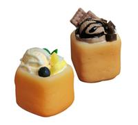 Uonlytech 2 Pièces Miniature Food Accessories Mini Ice Toast Models for Dollhouse Kitchen Pretend Play Safe and Set