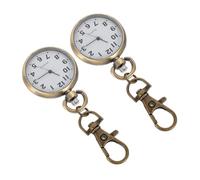 Uonlytech 2 pièces Montre de Poche Infirmière avec Porte-clés Design Portable Unisexe Grand Cadran Facile à Lire pour Médecins Infirmières et Étudiants