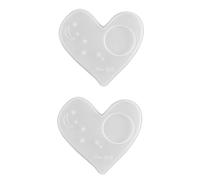 Uonlytech 2 Pièces Moule Silicone Cœur pour Dessous de Moule Diy Simple et Réutilisable pour Époxy et Manuelles