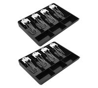 Uonlytech 2 pièces Organisateur de Caisse Enregistreuse avec Compartiments pour Billets et Boîte de Rangement pour Supermarchés et Petits Commerces Design Spacieux et Matériaux