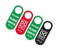 Uonlytech 2 pièces Panneaux de Porte Cuir Double Face Do Not Disturb et Welcome Please Knock Signalétique Chambre Hôtel Bureau Lot de Résistants et Faciles à Suspendre