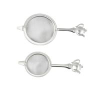 Uonlytech 2 pièces Passoire à Thé Inox avec Manche Filtre à Mailles Fines Infuseur Anti-résidu pour Thé Vrac pour Infusion sans Débris