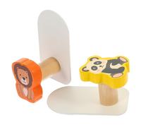 Uonlytech 2 pièces Patères Murales Décoratives Animaux Crochets Solides sans Perçage pour Porte et Mur Rangement Pratique pour Salle de Bain et Chambre Garçon Fille Panda Lion