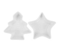 Uonlytech 2 Pièces Plat à En-cas en Céramique Blanche D’arbre Étoilé