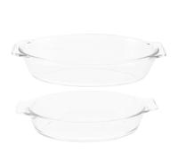 Uonlytech 2 Pièces Plat de Cuisson en Verre Trempé Borosilicate | Bords Arrondis, Surface Lisse sans Joints, Prise Facile, Service Soigné pour Plats Chauds et Poisson Vapeur