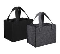 Uonlytech 2 pièces Pochette à Vin Feutre avec Compartiments Pochette Cadeau Portable pour Bouteilles de Vin Séparateurs Intégrés Poignée de Transport Légère et Élégante pour Quotidien