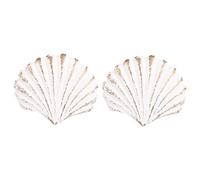 Uonlytech 2 Pièces Poignée De Tiroir à Poignée Vent Océanique Poignée Monotrou Tiroir Pull Boutons De Meuble Coquillage Feuilles De Périlla Cuisine Bord De Mer Blanche Commode En Bois Le Fer