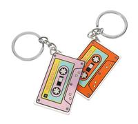 Uonlytech 2 pièces Porte-clés Pendentif Ruban Adhésif Acrylique Accessoire Léger et Compact pour Sacs Trousseau Nouveauté Charme Original pour Femmes