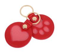 Uonlytech 2 Pièces Porte-clés Souvenir en Poils d'animaux Léger en PU Rouge, Élégant et Pratique pour Ranger Les Poils d'animaux au Quotidien Déplacement