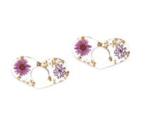 Uonlytech 2 Pièces Porte Page Résine avec Fleurs Séchées Anneau Transparent pour Accessoire de Lecture Pratique pour Amateurs de Littérature pour Écrivains et Enseignants