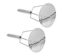 Uonlytech 2 pièces Presse-purée Acier Inoxydable avec Poignée Confortable Presse-légumes Robuste pour Purée de Pommes de Terre Légumes Racines et Citrouilles Outil de Cuisine Pratique 2pcs