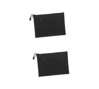 Uonlytech 2 Pièces Sac De Rangement Pochette Zippée Pour Documents École Pochettes à Glissière Porte-documents Réutilisable Bureau Voyage Déposer Sachet Zippé Tissu Oxford Noir