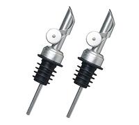 Uonlytech 2 pièces Set de Verseurs Acier Inoxydable pour Huile et Vin Bec Verseur Anti-goutte pour Bouteilles de Liqueur Accessoire Pratique pour Cuisine et Bar