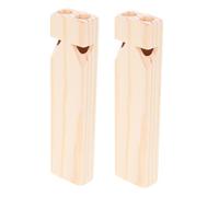 Uonlytech 2 pièces Sifflets Bois Jouets Musicaux Garçon Fille DIY Non Peints Résistants et Légers pour Fêtes et Anniversaires