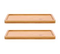 Uonlytech 2 Pièces Soucoupe en Bambou pour Pot de Fleurs Céramique, Khaki | Support Stable, Rétention des Gouttes, Style Simple et Rustique, pour Rebords de Fenêtre et Jardins