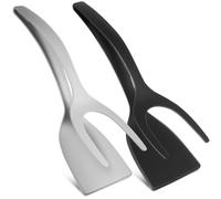Uonlytech 2 Pièces Spatule en Nylon Poignée Ergonomique et Résistance Haute Température, Pince Cuisine pour Retourner Steak et Omelette