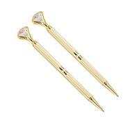 Uonlytech 2 pièces Stylo à Bille avec Gros Diamant Lot de Stylos à Encre Lisse et Décoratif pour Bureau et École Finition Dorée