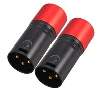 Uonlytech 2 Pièces Terminateur de Signal Xlr Mâle Dmx512 120 Ohms Rouge | Résistance Intégrée, Structure à 3 Broches, Stabilise la Ligne Dmx, Réduit le Bruit en Concerts