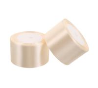 Uonlytech 2 Rouleaux Rouleau de Ruban Satin Beige 2 Large | Bord Lisse, Surface sans Bouloches, Usage Mariage et Anniversaire, Design en Rouleau, Couture Facile