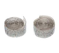 Uonlytech 2 rouleaux Ruban Strass Autocollant Rangées Décoration DIY Mariage Fête Accessoires Sparkle Crystal Banding