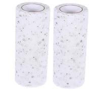 Uonlytech 2 rouleaux Tulle Rouleau Blanc Yards Tissu Maille DIY pour Décoration et Embellissement Vêtements Gauze Portable pour Projets Créatifs