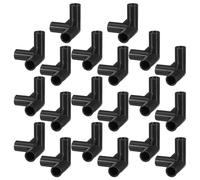 Uonlytech 20 Pièces Connecteur de Penderie 3 Voies Noir 12mm en Plastique | Joint en T, Montage sans Outil, Verrouillage Sûr, Stabilité Renforcée pour Étagères à Chaussures et Rayonnages
