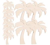 Uonlytech 20 Pièces Décorations Artisanales en Bois Non Finition de Palmier Kaki, Corde de Chanvre, pour Travaux Manuels et Besoins Créatifs