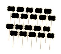 Uonlytech 20 Pièces Étiquettes de Jardin Bois Tableau Noir Marqueurs pour Plantes Décoration de Fête Écrivez des Messages et Noms Noir