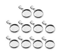 Uonlytech 20 pièces Kit Supports de Pendentifs DIY Acier Inoxydable Trays Ronds avec Base Liège pour Colliers