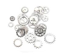 Uonlytech 20 Pièces Lot de 20 Pendentifs à Rouages Argentés 12-26 Mm | Alliage Vintage, pour Boucles D’oreilles, Breloques et Créations Artisanales, Style Mixte Style Aléatoire