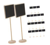 Uonlytech 20 pièces Mini Tableau avec Support Ardoises Miniatures Réutilisables pour Buffet Étiquettes Alimentaires et Numéros de Table Mariage Petites Ardoises à Écrire Pratiques et