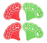 Uonlytech 20 Pièces Pagaies de Vote Double Face Vert et Rouge pour Classe | Plastique Léger, Visages Sourire et Triste, Usage Learning, Enseignants et Étudiants