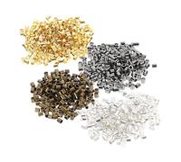 Uonlytech 2000 pièces Perles à Sertir pour Bijoux Perles Tubulaires de Cuivre pour DIY Fournitures pour Colliers Bracelets et Boucles Oreilles Élégants Or Noir Bronze Ancien