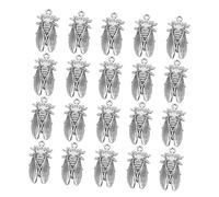 Uonlytech 20pièces Breloques Insectes Pour Bijoux Diy Pendentifs Cigales Vintage Et Breloques Insectes Décoratives Alliage Pour Bracelets Et Loisirs Créatifs